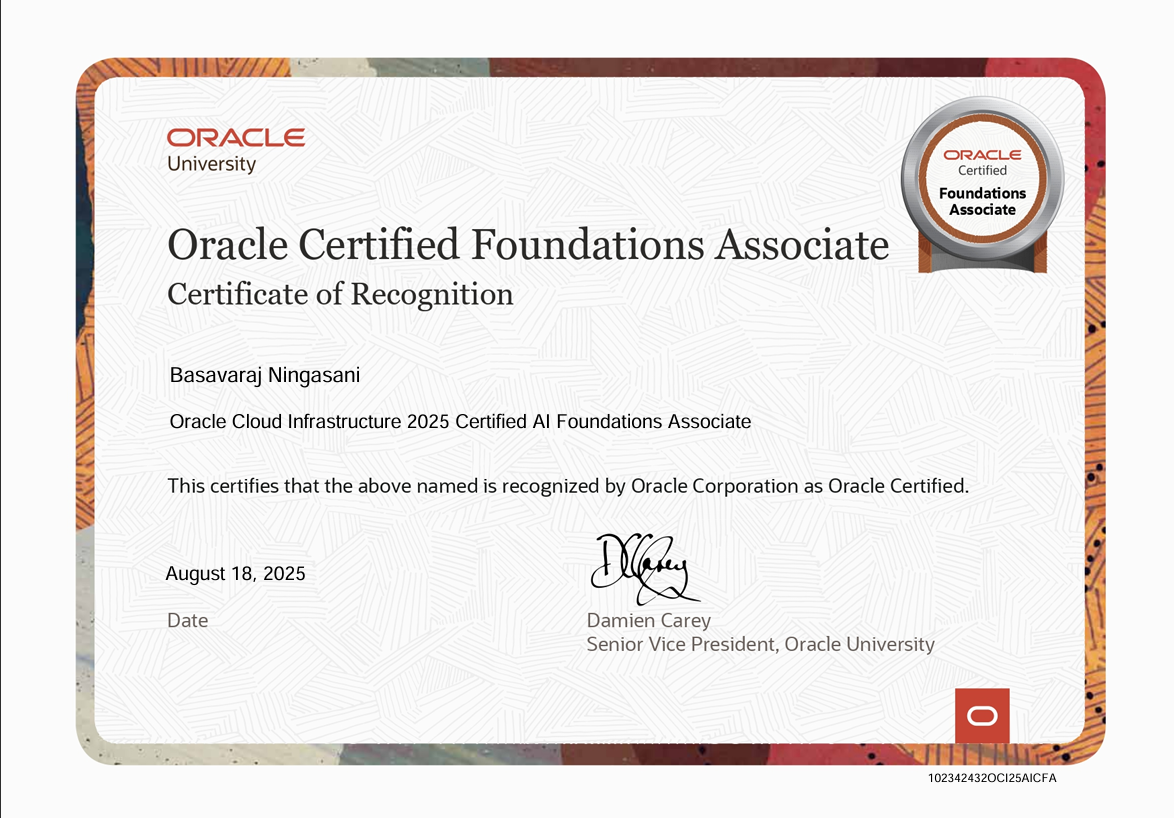 oracle Certificate